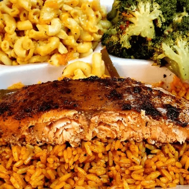 Blackened Salmon Platter.